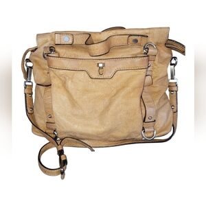 Sanctuary Women's Tan Supple  Leather Cargo Crossbody Tote Bag